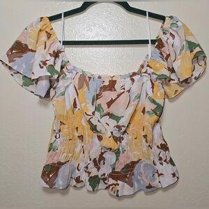 Abercrombie & Fitch women's puff-sleeve crop top